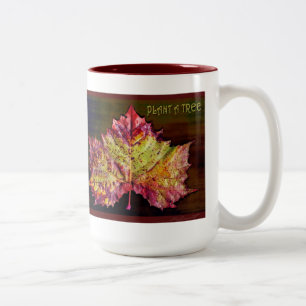 Taza Bicolor Planta de hojas de otoño a árbol mug