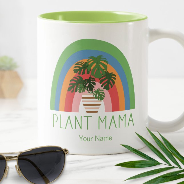 Taza Bicolor Planta Mama Boho Rainbow Garden Monstera Leaves (Subido por el creador)