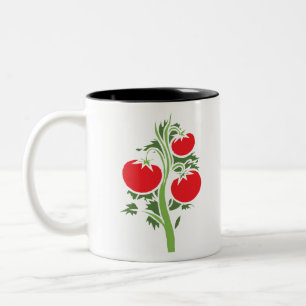 Taza Bicolor Planta Tomate Enorme Frutos Vegetables Rojo