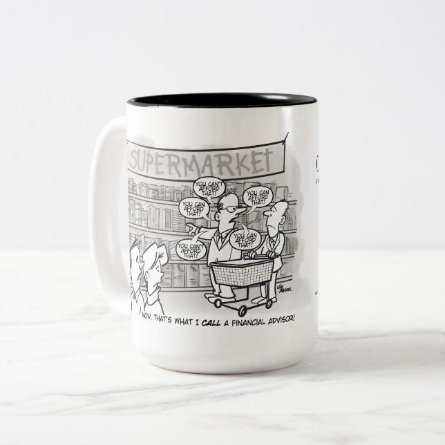 Taza Bicolor plantilla de asesor financiero (Anverso izquierdo)