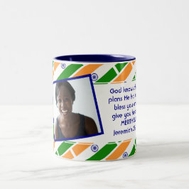 Taza Bicolor Plantilla de foto de FLAG de INDIA Añadir el texto