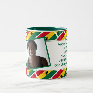 Taza Bicolor Plantilla de foto de FLAG GHANA Añadir el texto