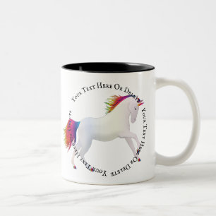 Taza Bicolor Plantilla personalizada de unicornio arcoiris mág