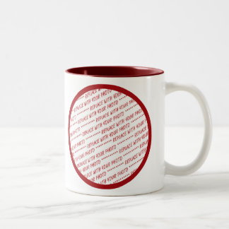 Taza Bicolor Plantilla recortada en rojo - Agregar una foto