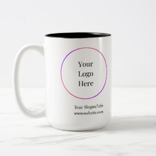 Taza Bicolor Plantillas de Personalizable moderno con logotipo 
