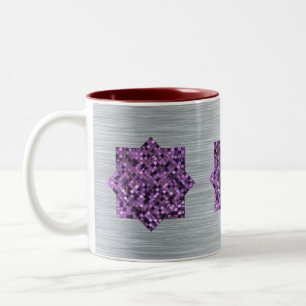 Taza Bicolor Plata con morado