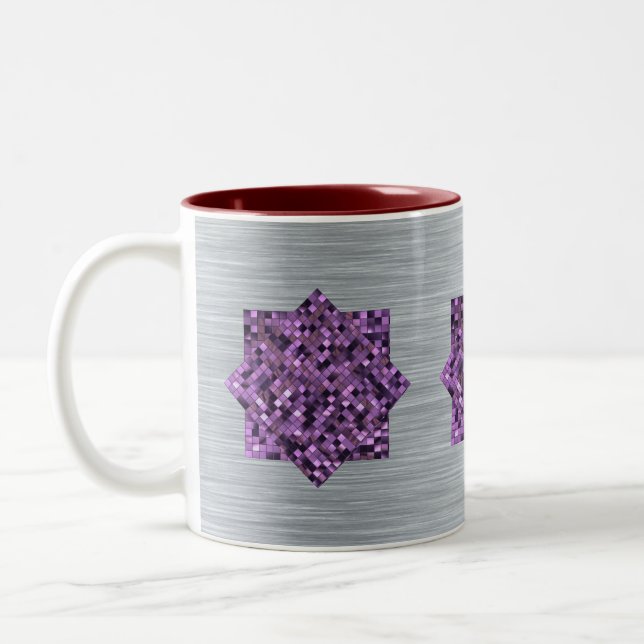 Taza Bicolor Plata con morado (Izquierda)