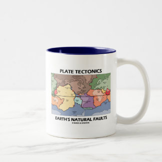 Taza Bicolor Plate Tectónica Falla Natural de la Tierra (Mapa M