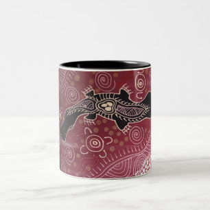 Taza Bicolor Platypus Dreaming rojo por Mundara Koorang