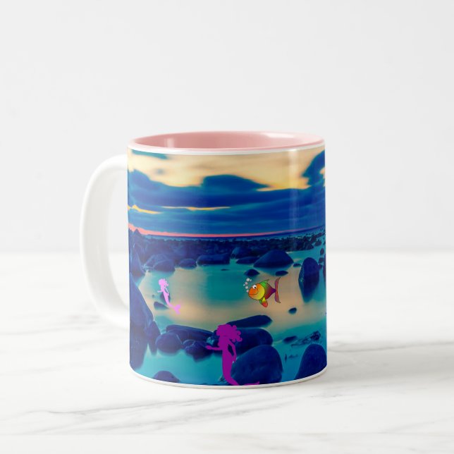 Taza Bicolor Playa Mermaid (Anverso izquierdo)