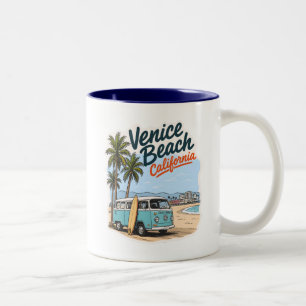 Taza Bicolor Playa Venice California Surf