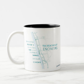 Taza Bicolor Playas del diseño de Encinitas
