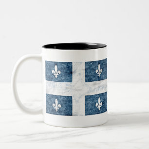 Taza Bicolor Pluma y tinta - bandera de Quebec