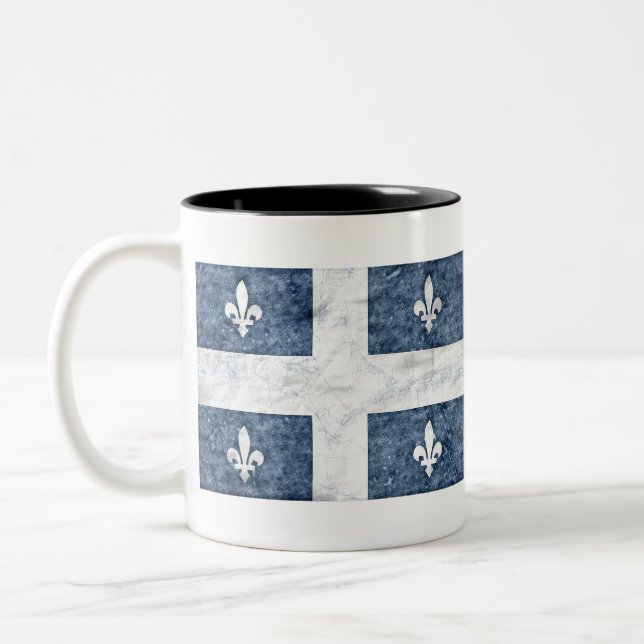Taza Bicolor Pluma y tinta - bandera de Quebec (Izquierda)