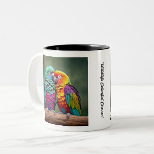 Taza Bicolor "Plumage vibrante de loro"