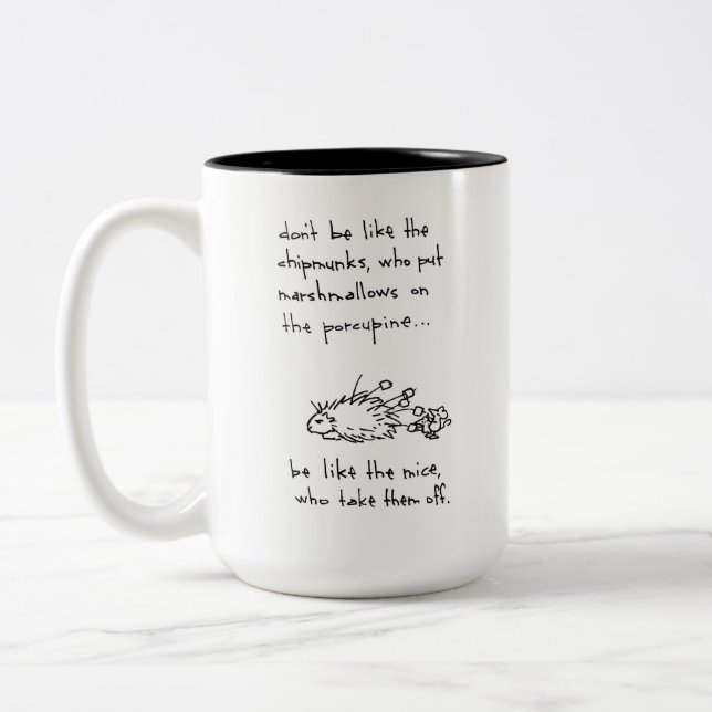 Taza Bicolor Pobre puercoespín (Izquierda)