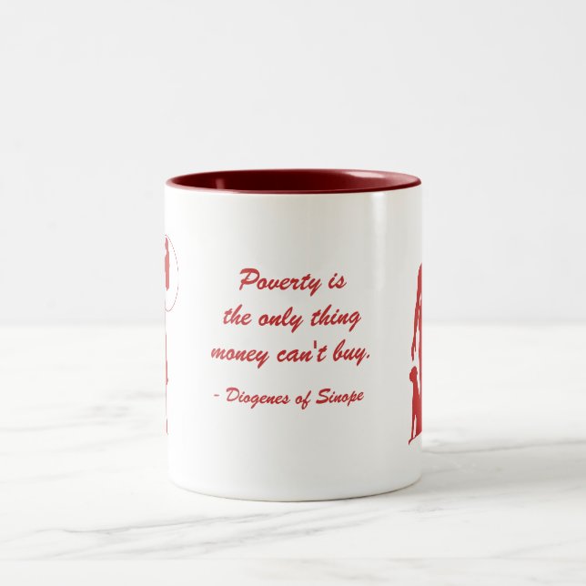 Taza Bicolor Pobreza de Diógenes (2) (Centro)
