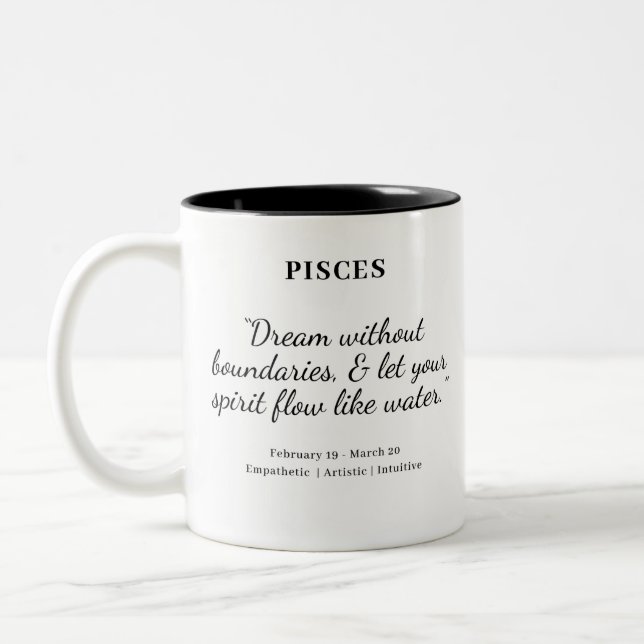 Taza Bicolor Poder de la estrella: Piscis Astrology Mug (Izquierda)