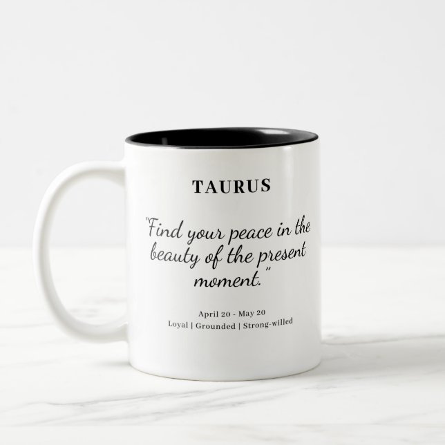 Taza Bicolor Poder de la estrella: Taurus Astrology Mug (Izquierda)