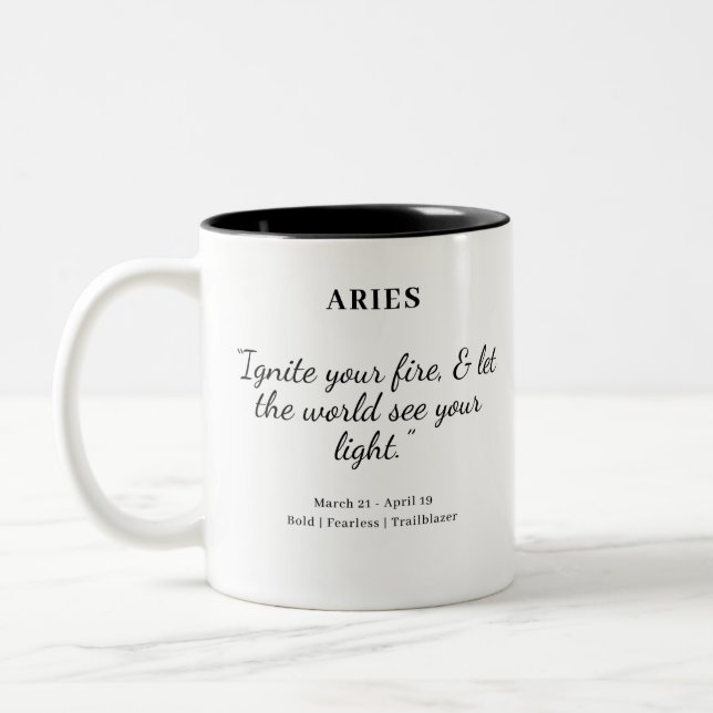 Taza Bicolor Poder de las estrellas: Aries Astrology Mug (Izquierda)