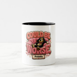 Taza Bicolor Podría Ser Peor Probablemente Divertido Sarcástico