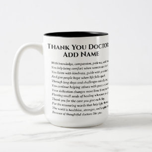 Taza Bicolor Poema de agradecimiento al doctor