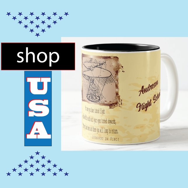 Taza Bicolor Poema de helicópteros Da Vinci 🚁 presupuesto espe (Subido por el creador)