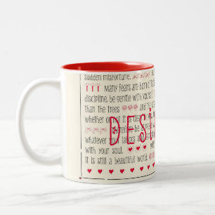 Taza Bicolor Poema inspirador de los desiderátums