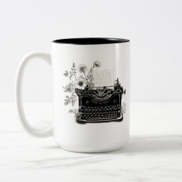 Taza Bicolor poetas de máquina de escribir tpd arte moderno est
