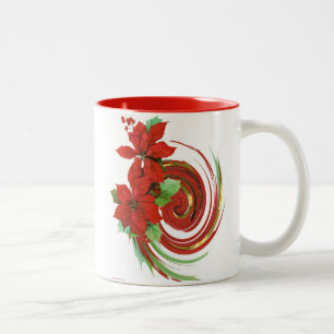 Taza Bicolor Poinsettia Swirl