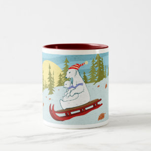 Taza Bicolor Polar refiere el trineo