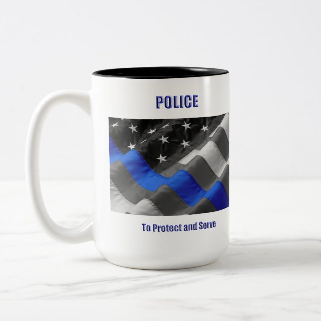 Taza Bicolor Policía (Izquierda)