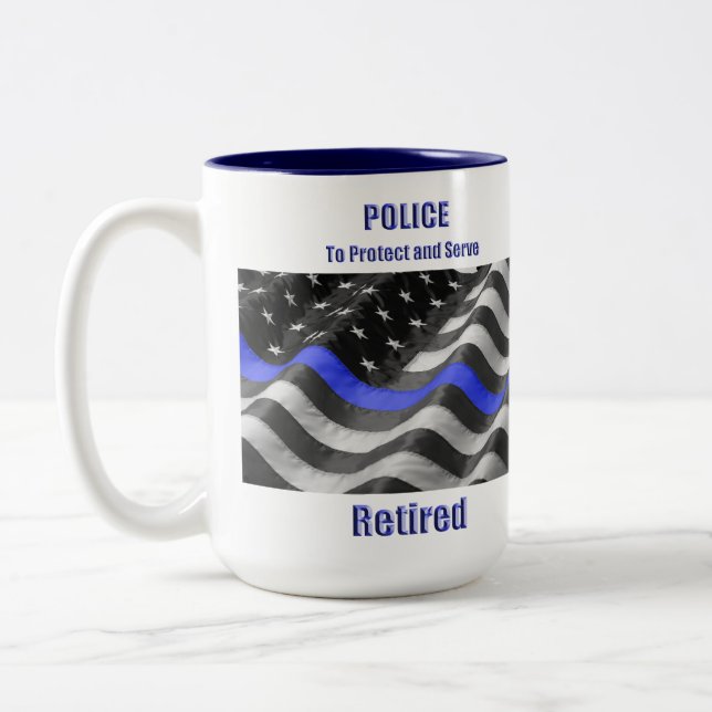 Taza Bicolor Policía Retirada (Izquierda)