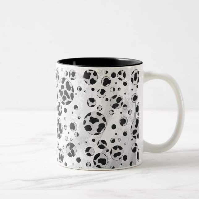 Taza Bicolor Polka dálmata negro y blanco (Derecha)