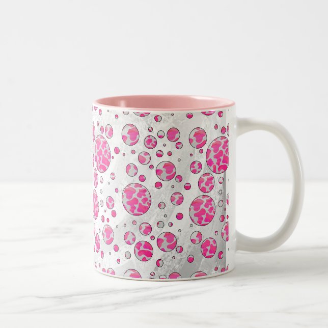 Taza Bicolor Polka Dot Cow rosa y blanco (Derecha)