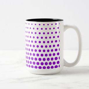 Taza Bicolor Polka violeta con puntos blancos modernos