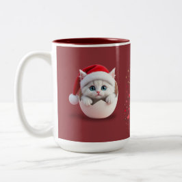 Taza Bicolor Pollito de Navidad