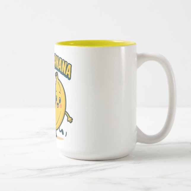 TAZA BICOLOR ¡POLLITO PLÁTANO MONADA! (Derecha)