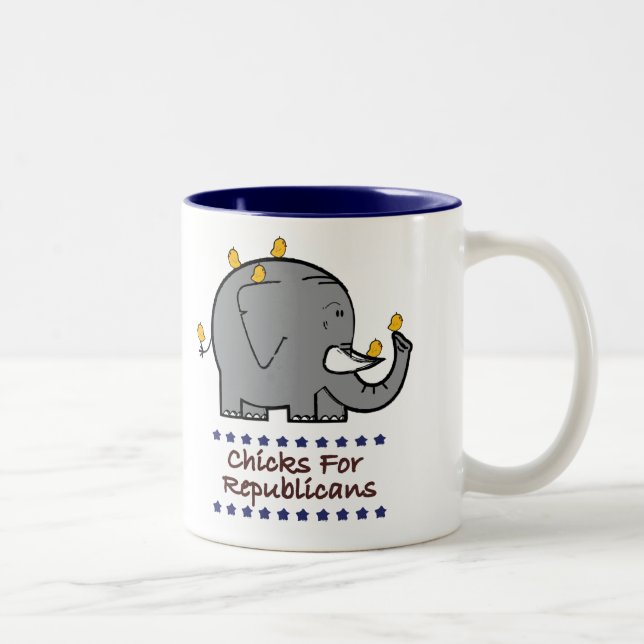 Taza Bicolor pollitos para republicanos (Derecha)