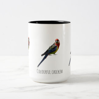 Taza Bicolor Pollo colorido