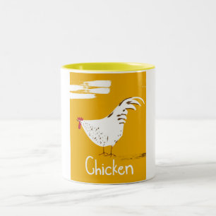 Taza Bicolor Pollo vintage