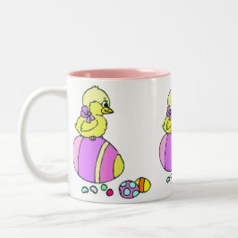 Taza Bicolor Pollo y huevo de Pascua