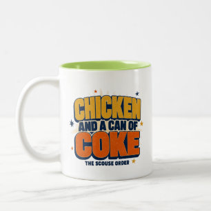 Taza Bicolor Pollo y una Lata de Coca-Cola - Diseño de Meme Sco