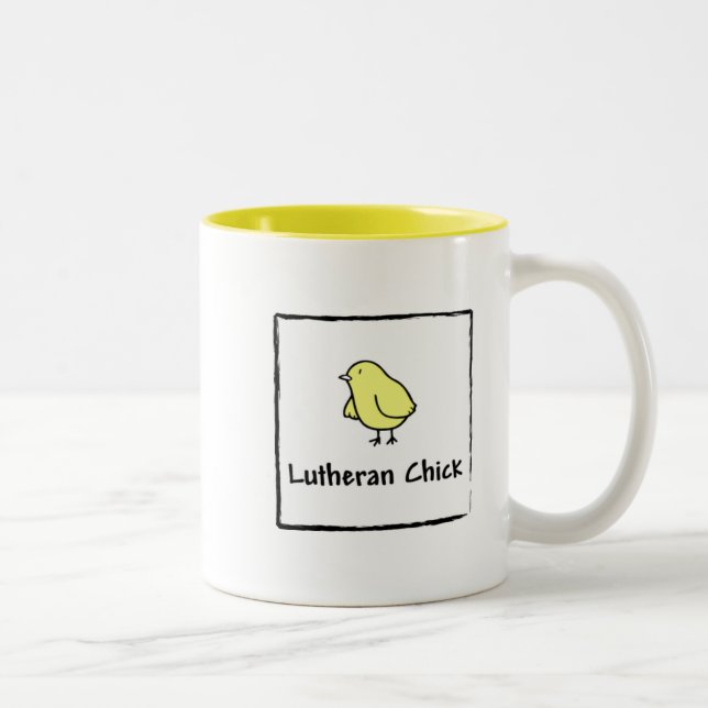 Taza Bicolor Polluelo del Lutheran (Derecha)