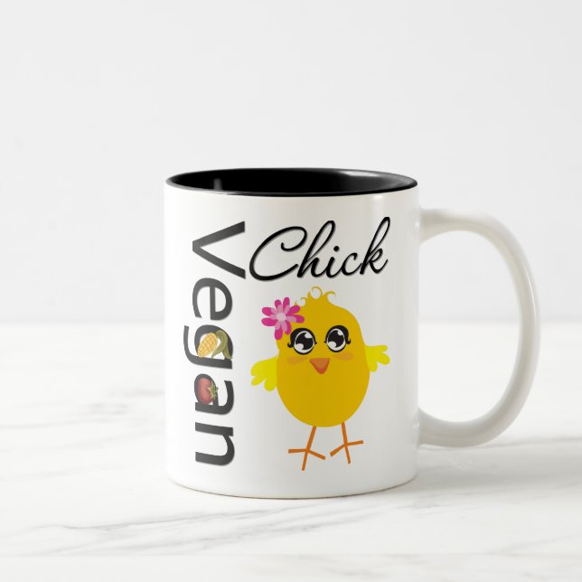 Taza Bicolor Polluelo del vegano (Derecha)
