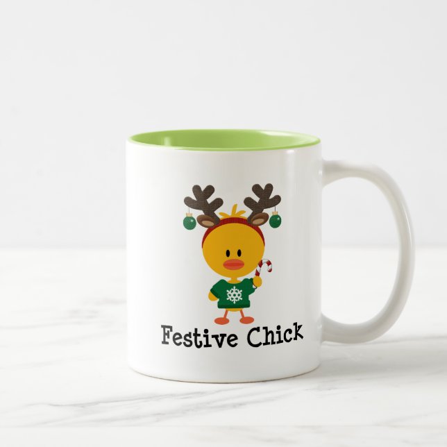 Taza Bicolor Polluelo festivo (Derecha)