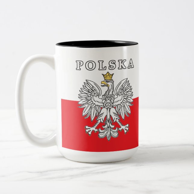 Taza Bicolor Polska con águila polaca (Izquierda)
