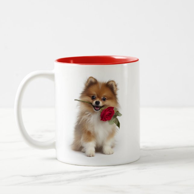 Taza Bicolor Pomeranian Love (Izquierda)