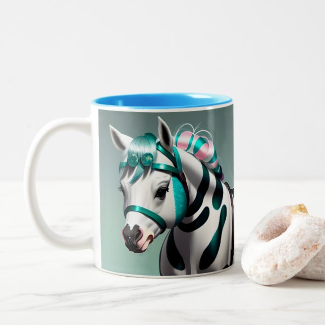 Taza Bicolor Pony Espíritu 3D 7 (Con donut)