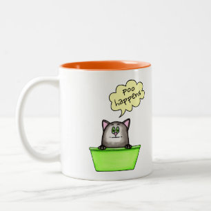 Taza Bicolor Poo Happens Mug